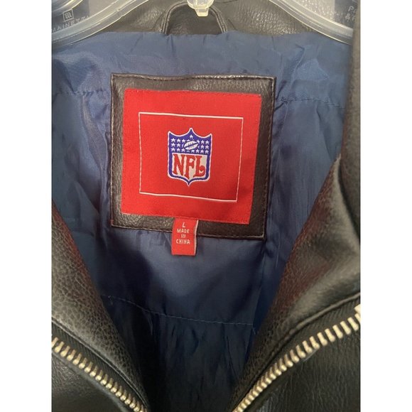 NFL Nashville Tennessee Titans Jacket Size Large Faux Leather Zip Front - Picture 15 of 16